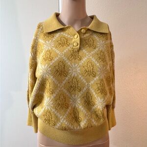 Yellow Patterned Women's Sweater